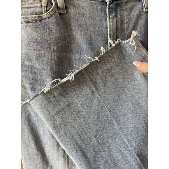 New FRAME Le Easy Flare High Rise Raw Hem Light Blue Jeans Babitz Size 29 - Picture 14 of 15